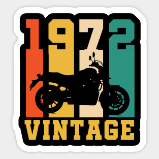 50 Years Old Gifts Vintage 1972 Motorcycle 50th Birthday Sticker